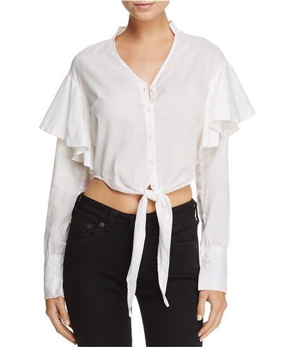 MLM Label Womens Miller Crop Top Blouse white XS