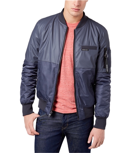Members Only Mens Two-Tone Bomber Jacket charcoal L