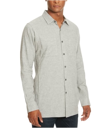 Kenneth Cole Mens Pocket Button Up Shirt grey XL