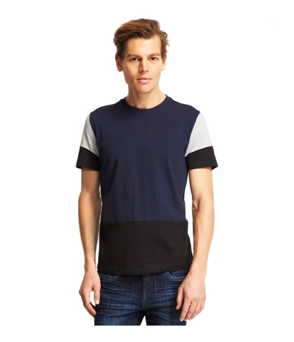 Kenneth Cole Mens Colorblocked Basic T-Shirt black XL