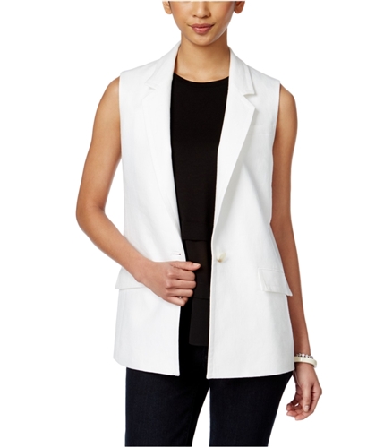 Michael Kors Womens Linen Fashion Vest white S