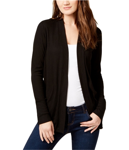 Michael Kors Womens Ribbed Cardigan Sweater black XL