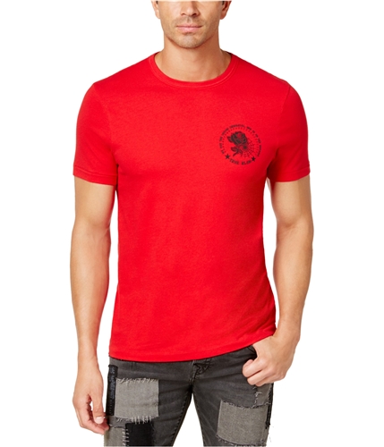 True Religion Mens Web and Rose Graphic T-Shirt red M