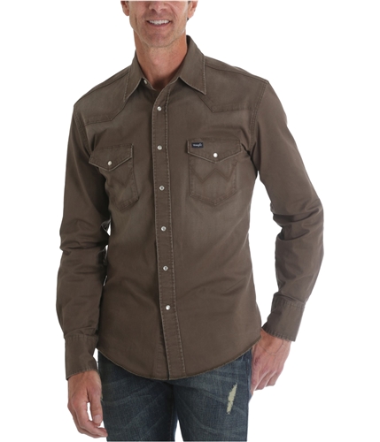 Wrangler Mens Authentic Button Up Shirt ega S