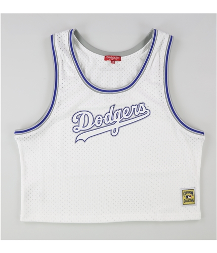 Women's Los Angeles Dodgers Mitchell & Ness White Slouchy Mesh T-Shirt