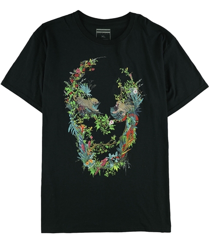 Sean John Mens Floral Skull Graphic T-Shirt pmblack L