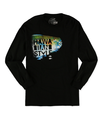Hawaiian Style Mens Big Headed Graphic T-Shirt black XL