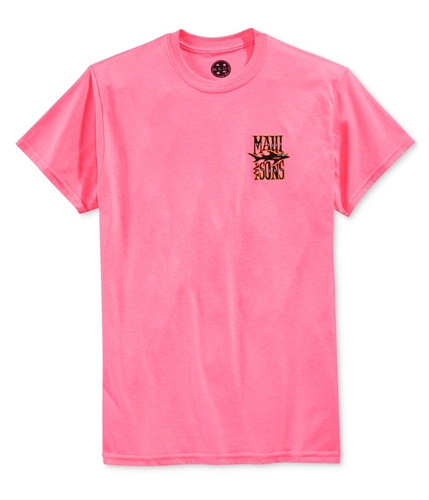 Maui & Sons Mens Logo Graphic T-Shirt hotpink S