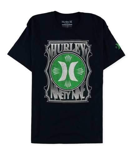 Hurley Mens Greenbacks Crew Graphic T-Shirt nvy L