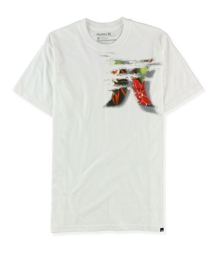 Hurley Mens Rip Tear Graphic T-Shirt whit M