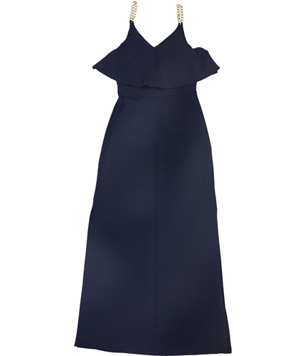 Michael Kors Womens Chain Strap Maxi Dress navy S