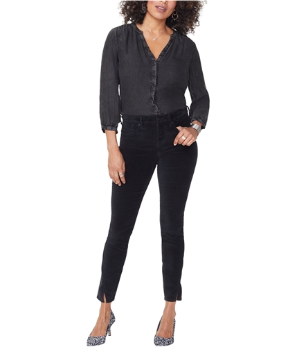 NYDJ Womens Ami Twisted Seam Skinny Fit Jeans black 0x28