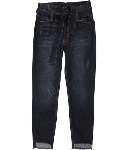 Tinseltown Womens Raw Hem Loose Fit Jeans blue 7x26