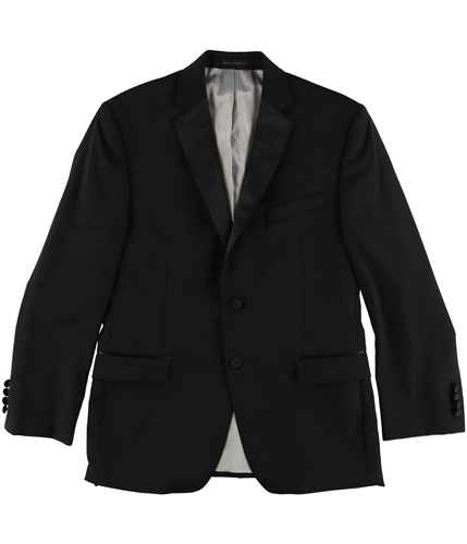 Calvin Klein Mens Single Breasted Two Button Blazer Jacket black 37