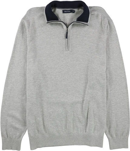 Nautica Mens 1/4 Zip Pullover Sweater gray XLT