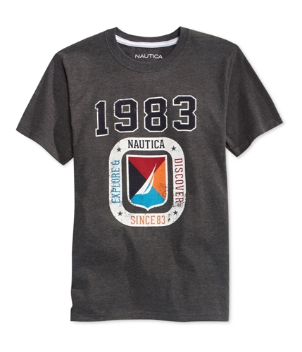 Nautica Boys 1983 Logo Graphic T-Shirt coalheather L