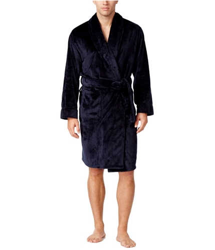 Club Room Mens Plush Robe navy One Size