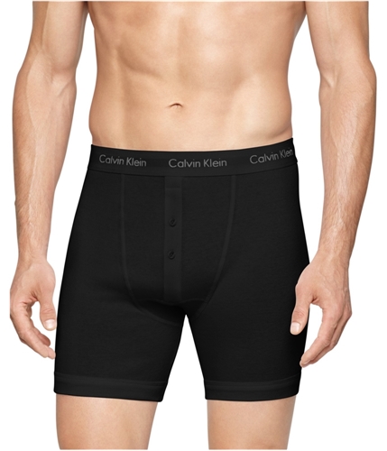 Calvin Klein Mens Button Fly 3 Pack Underwear Boxer Briefs black S
