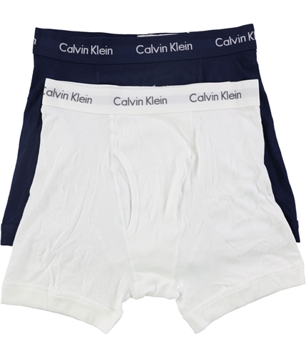 Calvin Klein Mens 2 Pair Logo Underwear Boxer Briefs whiteblue S
