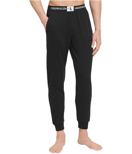 Calvin Klein Mens Monogram Logo Pajama Jogger Pants black S/29