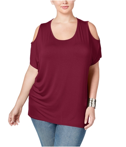 ING Womens Plus Size Tunic Pullover Blouse oxblood 3X