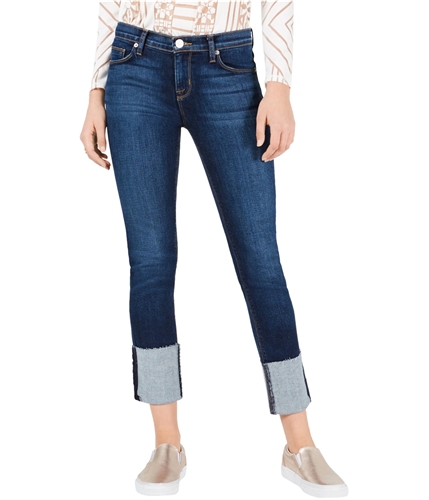 Hudson Womens Deep Cuff Cropped Jeans navy 26x27