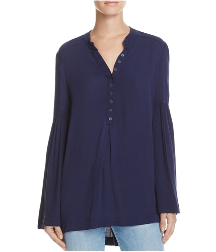 Free People Womens Easy Girl Bell Sleeve Knit Blouse navy S