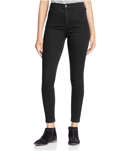 Free People Womens Solid Skinny Fit Jeans black 28x27