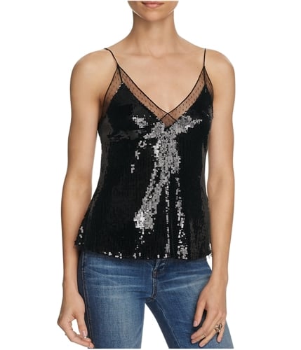 Free People Womens Sequin Cami Tank Top black S