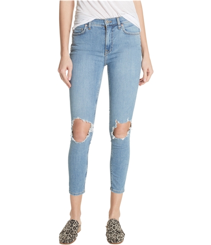 Free People Womens Busted Knee Skinny Fit Jeans ltblue 26x25