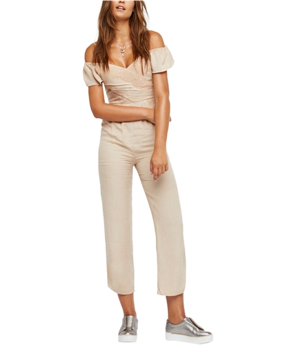 Free People Womens In The Moment Jumpsuit ivory 0