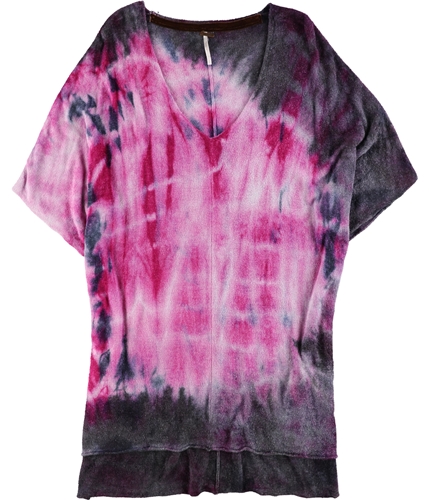 Free People Womens Tie-Dyed Embellished T-Shirt purple S