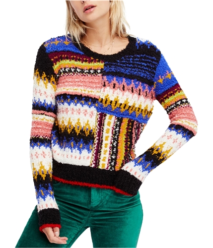 Free People Womens Best Day Ever Pullover Sweater multi XS