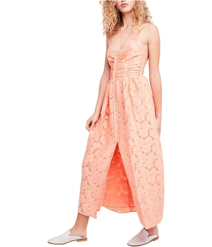 Free People Womens Fresh as a Daisy A-line Maxi Dress vintagecoral 0