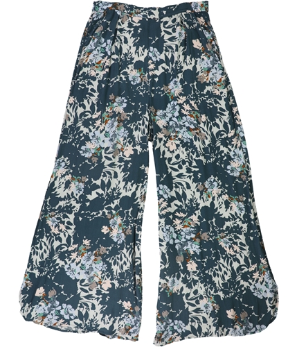 Free People Womens Floral Print` Casual Wide Leg Pants navy L/28