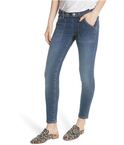 Free People Womens Stratford Skinny Fit Jeans blue 27x28
