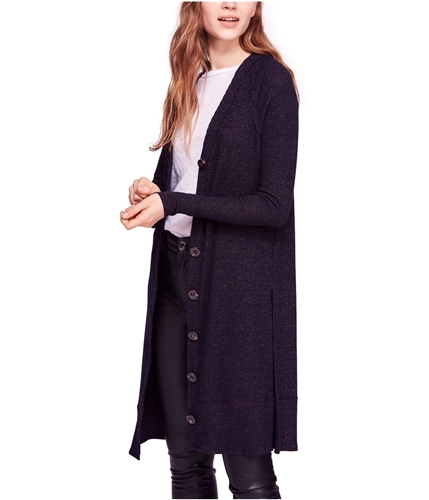 Free People Womens Sparkly Cardigan Sweater navy XS
