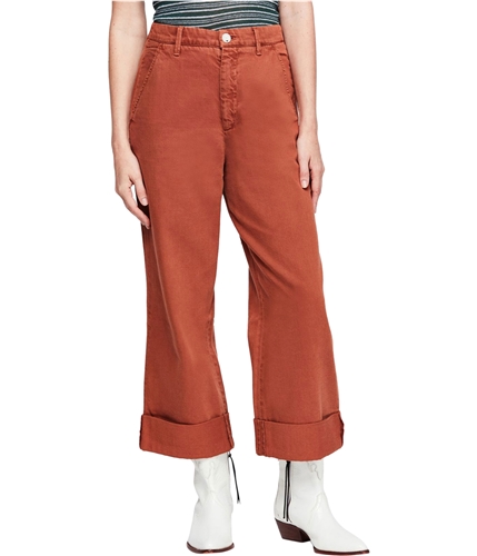 Free People Womens On My Mind Casual Wide Leg Pants rust 26x26