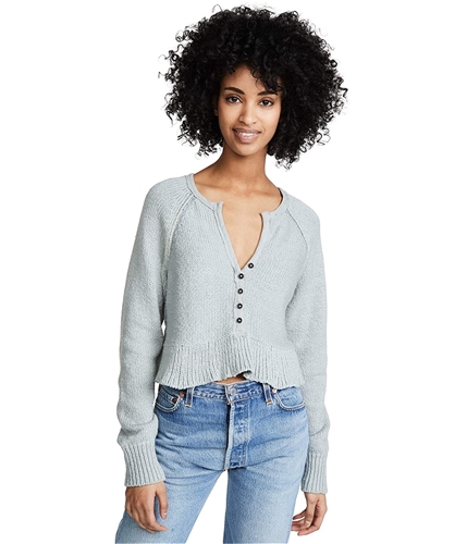 Free People Womens V neck Pullover Sweater duskblue XS