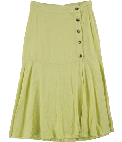 Free People Womens Poppy Flounced Midi Skirt green 2