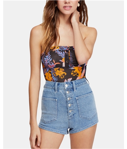Free People Womens Tropical Tube Top black L