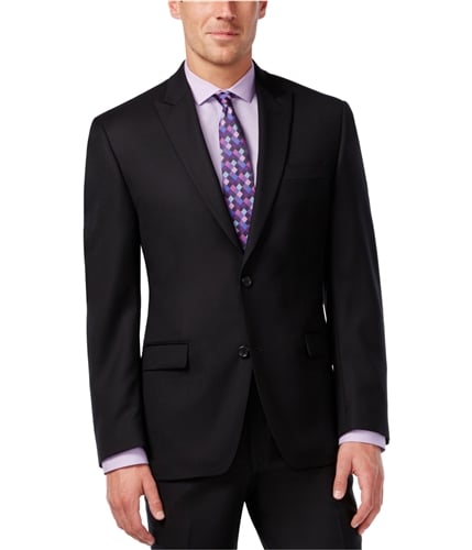 Shaquille O'neal Mens Texture Two Button Blazer Jacket black 44