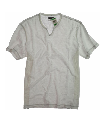 I-N-C Mens S/s Split Neck Graphic T-Shirt white L