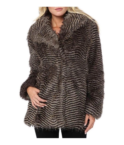 Buffalo David Bitton Womens Cecile Faux Fur Field Jacket tigerseyeblack XS