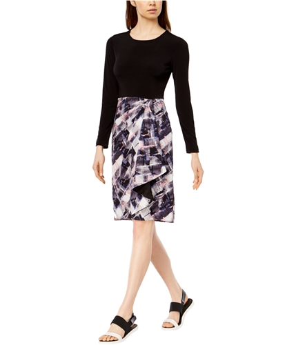 DKNY Womens Printed-Skirt A-line Dress bs1 M