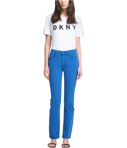 DKNY Womens Soho Straight Leg Jeans blue 32x31