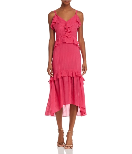 Parker Womens Silk tiered Ruffled Dress brightrose 4