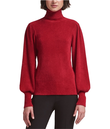 DKNY Womens Blouson-Sleeve Pullover Sweater mediumred XS