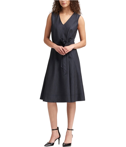 DKNY Womens Denim A-line Dress darkblue 2