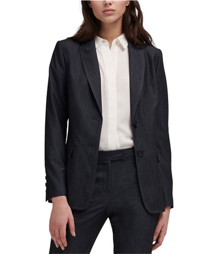 DKNY Womens Two-Button Denim Blazer Jacket darkblue XS